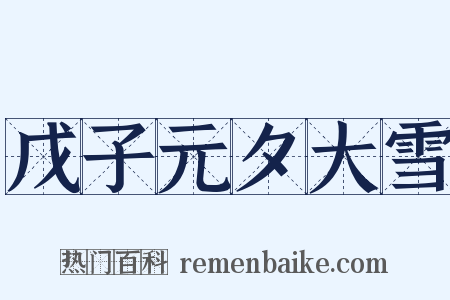 戊子元夕大雪是什么意思的图片